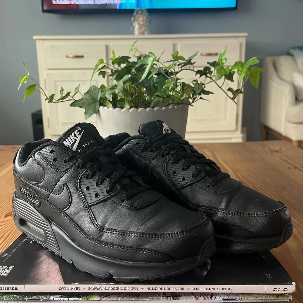Nike Kids' Black Leather Sneakers